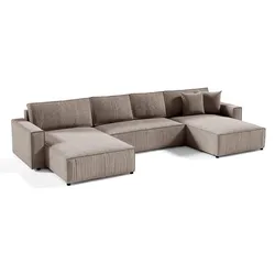 PANORAMASOFA Isaac 5 Sitzplätze Taupe