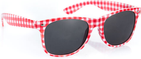 Brille "Karo", rot/weiß