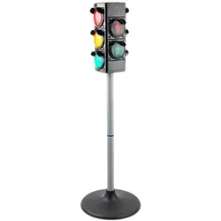 Relaxdays Ampel für Kinder Licht & Sound Schwarz,Silber