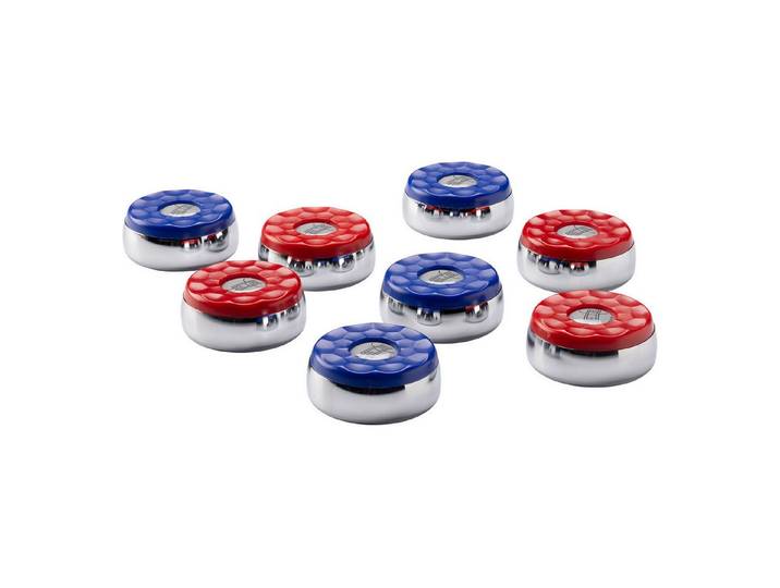 Buffalo Spieltisch Shuffleboard Puck Set - 4x Blau und 4x Rot