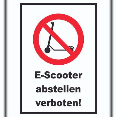 HB-Druck E- Scooter Abstellen verboten Schild Elektro -Tretroller Roller A3 (297x420mm)
