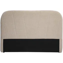 Gepolstertes Kopfteil aus Stoff mit texturiertem Samteffekt, Beige, L169 cm ALANIS