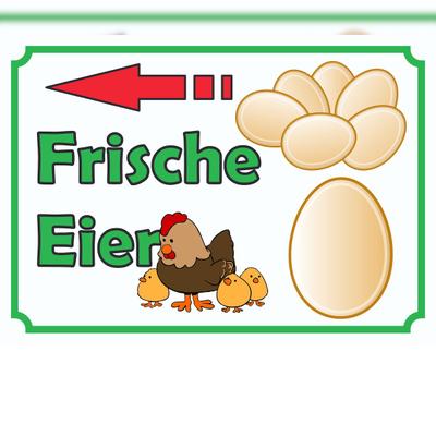 HB-Druck Verkaufsschild Schild Eier links A5 (148x210mm)