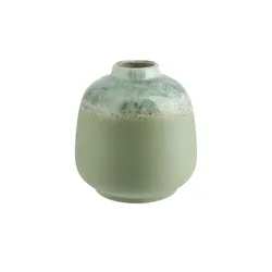 Vase   , grau , Steingut , Maße (cm): H: 15,5  Ø: 13