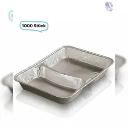 Blanc HYGIENIC Alu-Schale, Menüschale, 760- 930 ml, rechteckig, 1000 Stk, 22,7 x 17,7 x 3 cm, robust, Premium Qualität