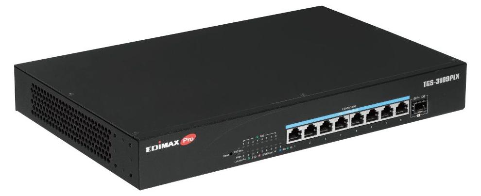 Edimax Switch 8x TGS-3109PLX 2.5GbE Web Smart PoE++ - Switch, Managed, 2.5G Ethernet (100/1000/2500), Power over Ethernet (PoE), Rack-Einbau, 1U