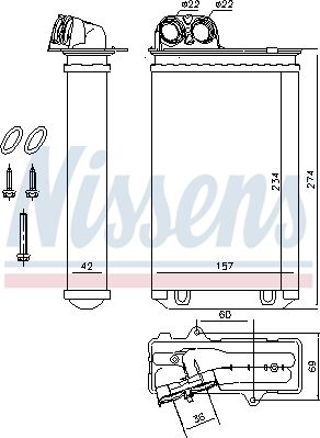 Nissens Wärmetauscher, Innenraumheizung 71152 Für Citroën
