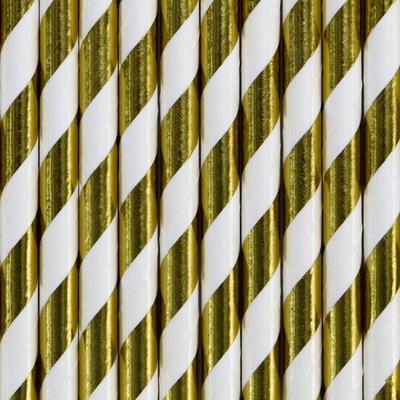 500x Papierstrohhalme, gold, 19,5cm