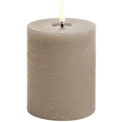 Uyuni LED Stumpenkerze 7,8x10cm melted rustic sandstone