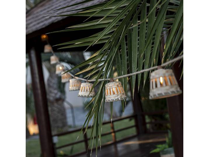 Newgarden Aurora LED-Solarlichterkette, Holz hell