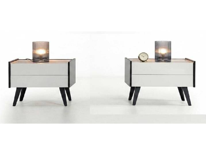 JVmoebel Nachttisch Nachttische 2x Beige Schwarz Modern Edel Nachtkonsole Kommode Set (2-tlg)
