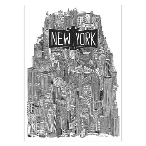 Poster & Frame Benjamin Noir New York Grafische Poster met Lijst 30 x 40 cm