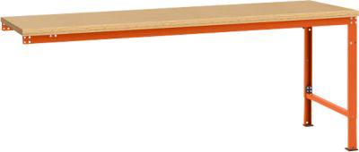 Manuflex Ansatztisch UNIVERSAL Spezial, Tischplatte Multiplex, 2000x1000, rotorange