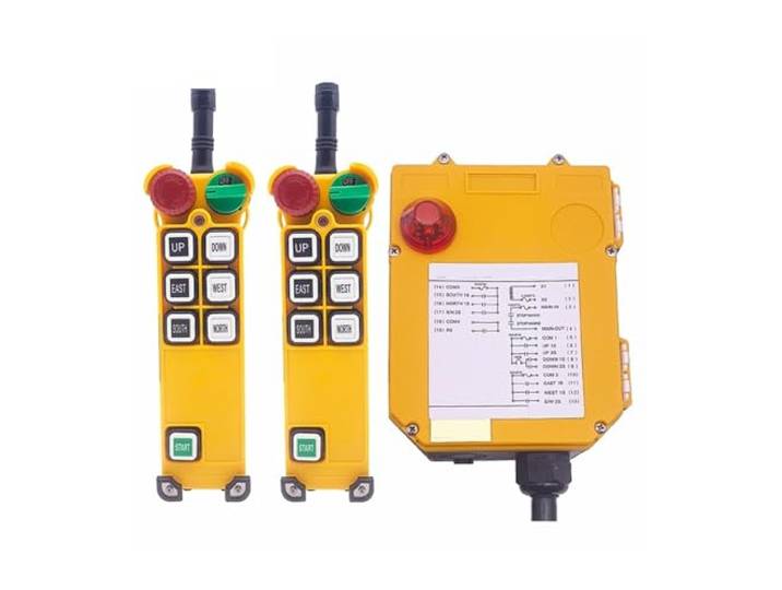 F24-6D 6 Tasten Industrial Wireless Radio Kran Fernbedienung Doppel Geschwindigkeit Schalter Hoist Overhead Brücke Kran Controller(2T1R,AC380)