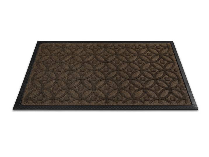 Fussmatte WECON HOME Midnight Mosaic , braun, B:45cm H:4mm L:75cm, Polyester, Teppiche, Fussmatte, pflegeleicht, rutschfest, Ornamente, Innen & Aussen, Schmutzfangmatte