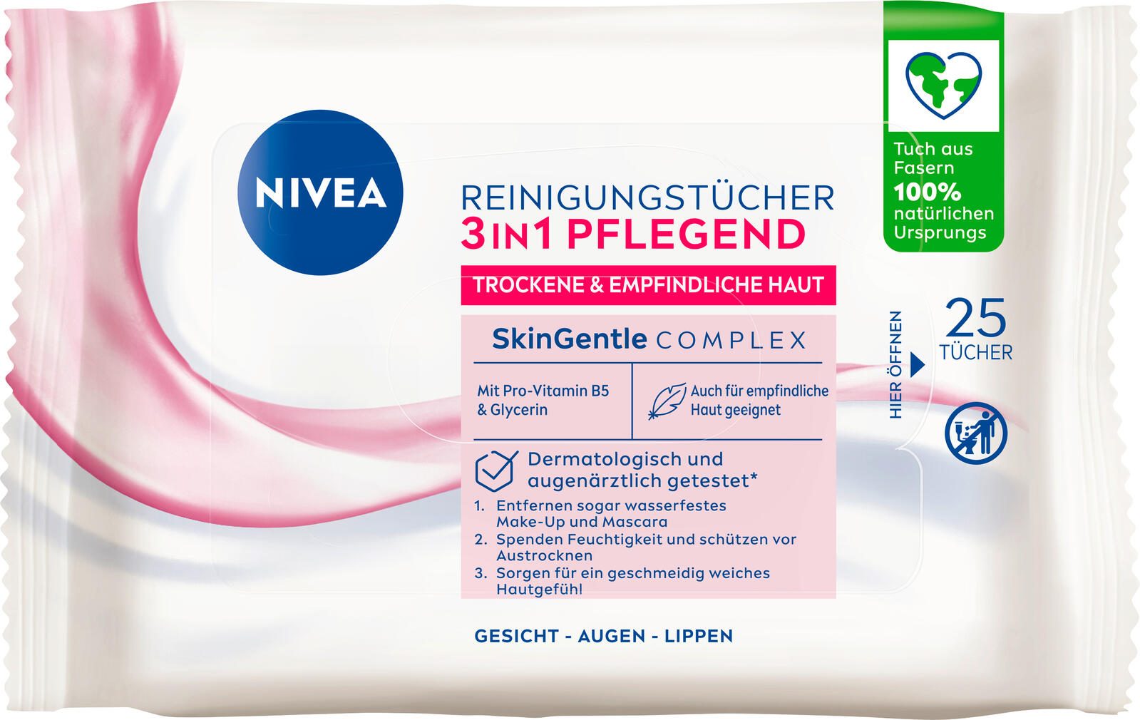 NIVEA 3in1 pflegender Make-up Entferner 25 St. 6254928002