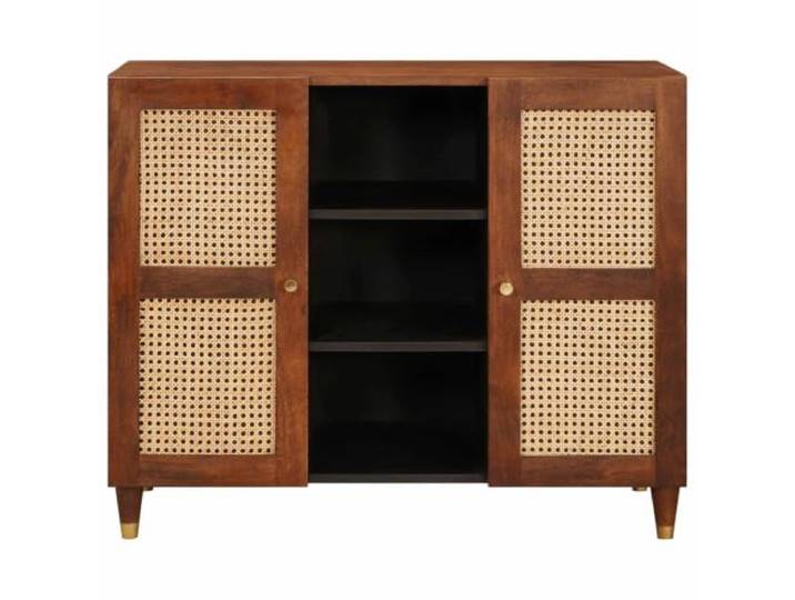 KTHLBRH Sideboard braun 90 x 33,5 x 75 cm Mangoholz Minimalistisches Design, große Aufbewahrung, klare Linien, für Wohnzimmer oder Eingangsbereich