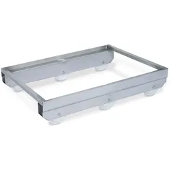 BRB 6-Rad-Wipproller aus Edelstahl für Behälter 800x600 mm, LxBxH 870x610x175 mm