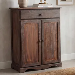 Kommode Schrank, 78x66x33cm, Shabby-Look, Vintage ~ braun
