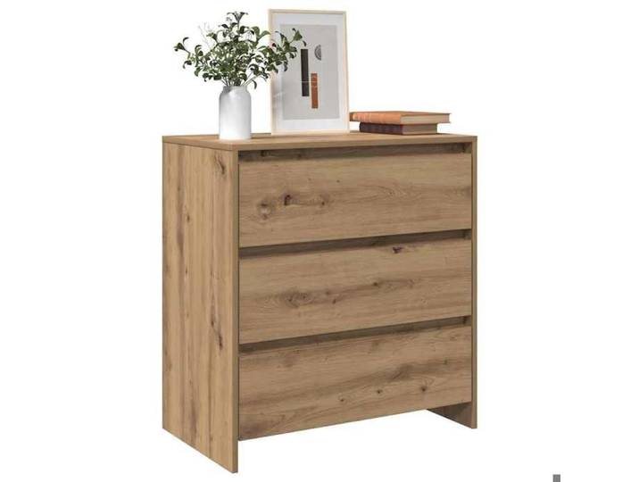 (17160)Commode - contemporain - Buffet rangement - chêne artisanal 70x41x75 cm bois d'ingénierie poid:25 kg