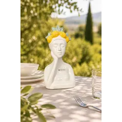 Büste Antonia mit Zitrone 24cm cremeweiß