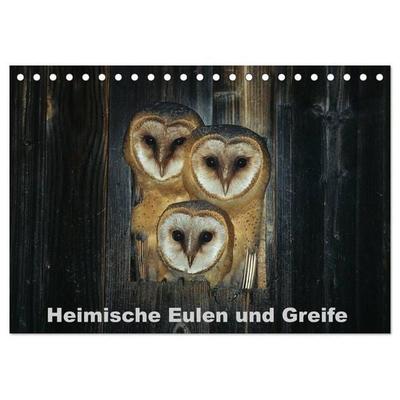 Heimische Eulen und Greife (Tischkalender 2027 DIN A5 quer), CALVENDO Monatskalender