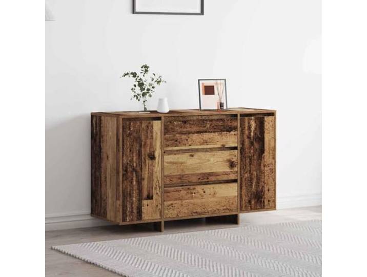 HEFZGDB Sideboard aus Holzwerkstoff mit Scharniertüren für Essbereich, zeitgenössisches Sideboard mit Regalen und Schubladen, modernes Stauraummöbel mit Schubladen, modernes