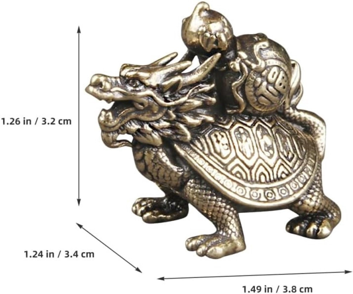 Retro Draken-Schildpad Tafeldecoratie van Messing voor Feng Shui in Woonkamer en Kantoor