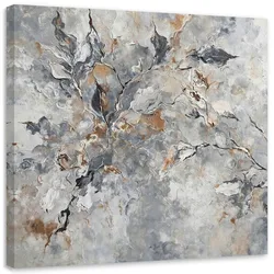 WANDBILD abstraktes botanik graugold