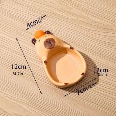 Inspired Finds Hand Painted Capybara Dipping Bowl 3.1in Ceramic Sauce Dish For Condiments And Snacks l