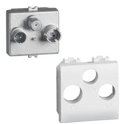 Legrand N4210M2DN LivingLight Anschlussdose für TV-Radio-Sat 2-modulig in der Farbe WEISS