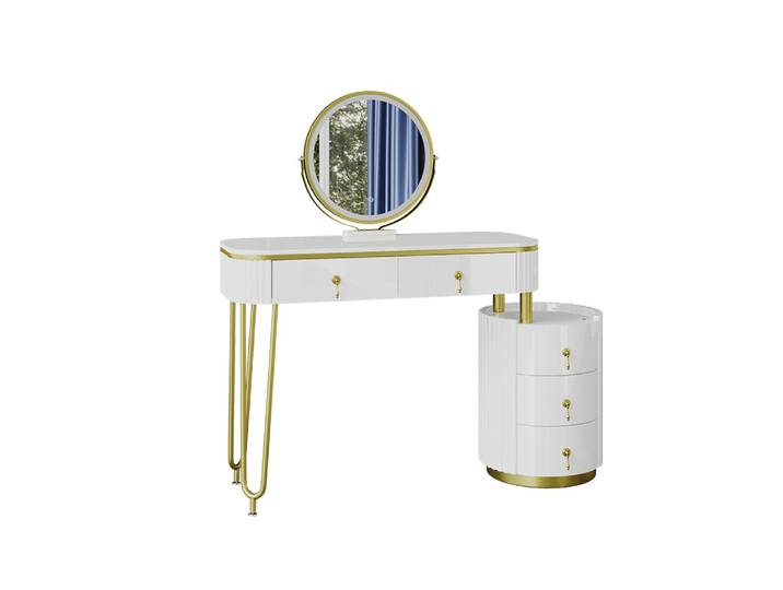 Coiffeuse avec miroir led blanc 100x125cm