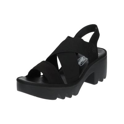 Riemchensandale FLY LONDON "Fly London Sandalen Leder", Damen, Gr. 40, schwarz, Leder, Schuhe Riemchensandale