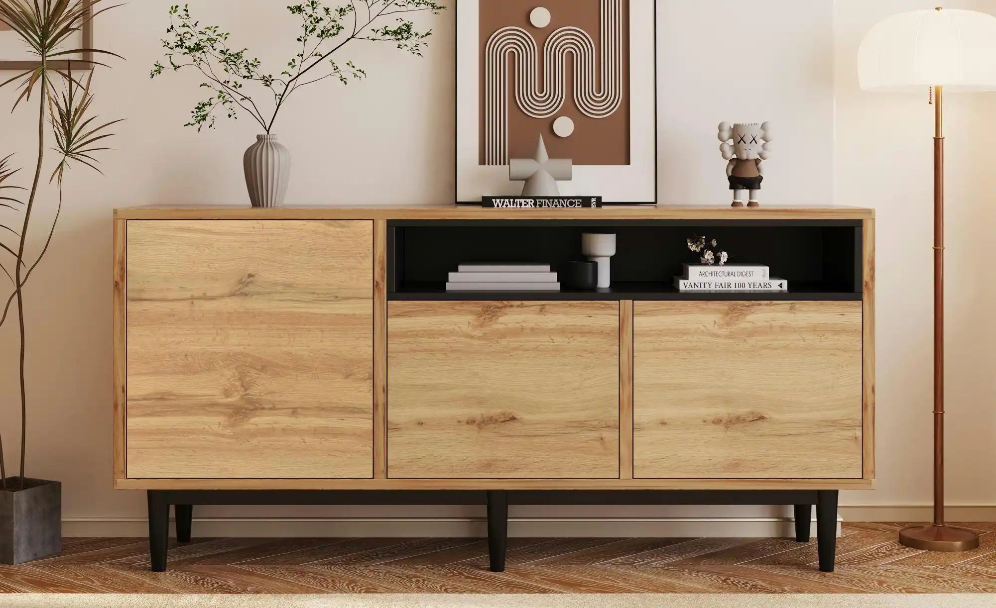 Höffner Sideboard   ¦ holzfarben ¦ Maße (cm): B: 160 H: 76