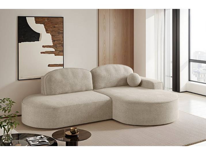 Kaiser Möbel Ecksofa mit Schlaffunktion,Bettkasten Modena Runden stoff Poso/Arena/Salvador, Elegantes Design mit Funktionalität