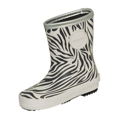 Gummistiefel DRUPPIES "Kinderstiefel Nature Boot", Mädchen, Gr. 26, schwarz (schwarz, weiß), Obermaterial: 100% Naturkautschuk NaRubber., Schuhe Gummistiefel