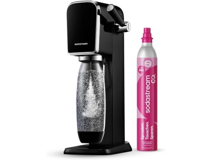 Sodastream ART Machine à Soda 1 Bouteille 1L + Cylindre 60L Noire Sodastream ART Machine à Eau Pétillante et Soda 1 Bouteille 1L Sans BPA + Cylindre CO₂ 60L Noire
