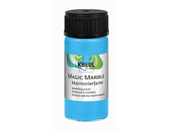 KREUL 73210 - Magic Marble marmerverf, 20 ml glas in lichtblauw, schitterend gekleurde dip marmerverf voor willekeurige patronen en unieke kleureffecten.