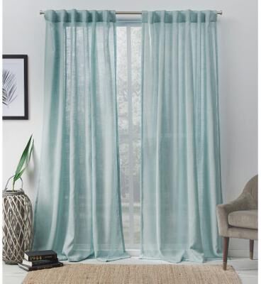 ATI Home Bella Sheer Hidden Tab Top Curtain Panel Pair