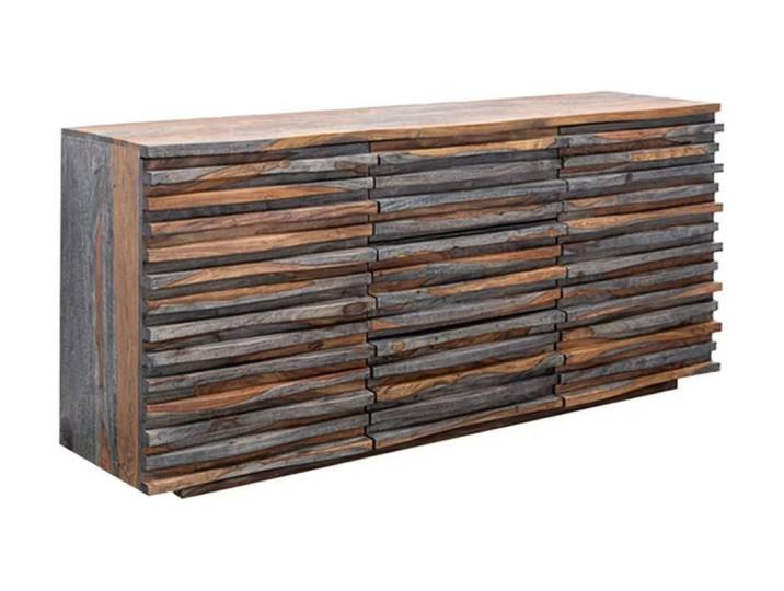 Buffet en sheesham massif gris fumé 160cm