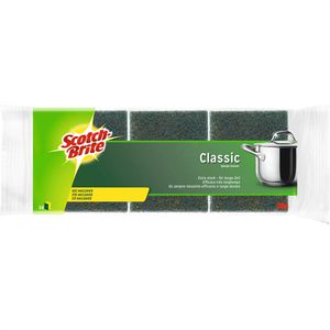 3M Spülschwamm Scotch-Brite Classic Nail Saver, mit Griffrille & Scheuerseite, 3 Stück
