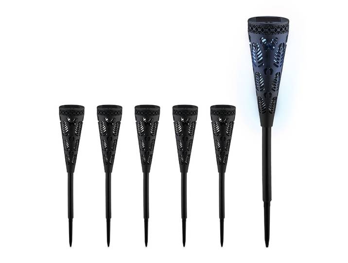 Solarlampenset mit Lichteffekt Schwarz