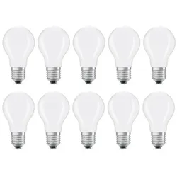 10er Vorteilspack Osram E27 LED Leuchtmittel Matt Filament 6,5W wie 60W warmweißes Licht