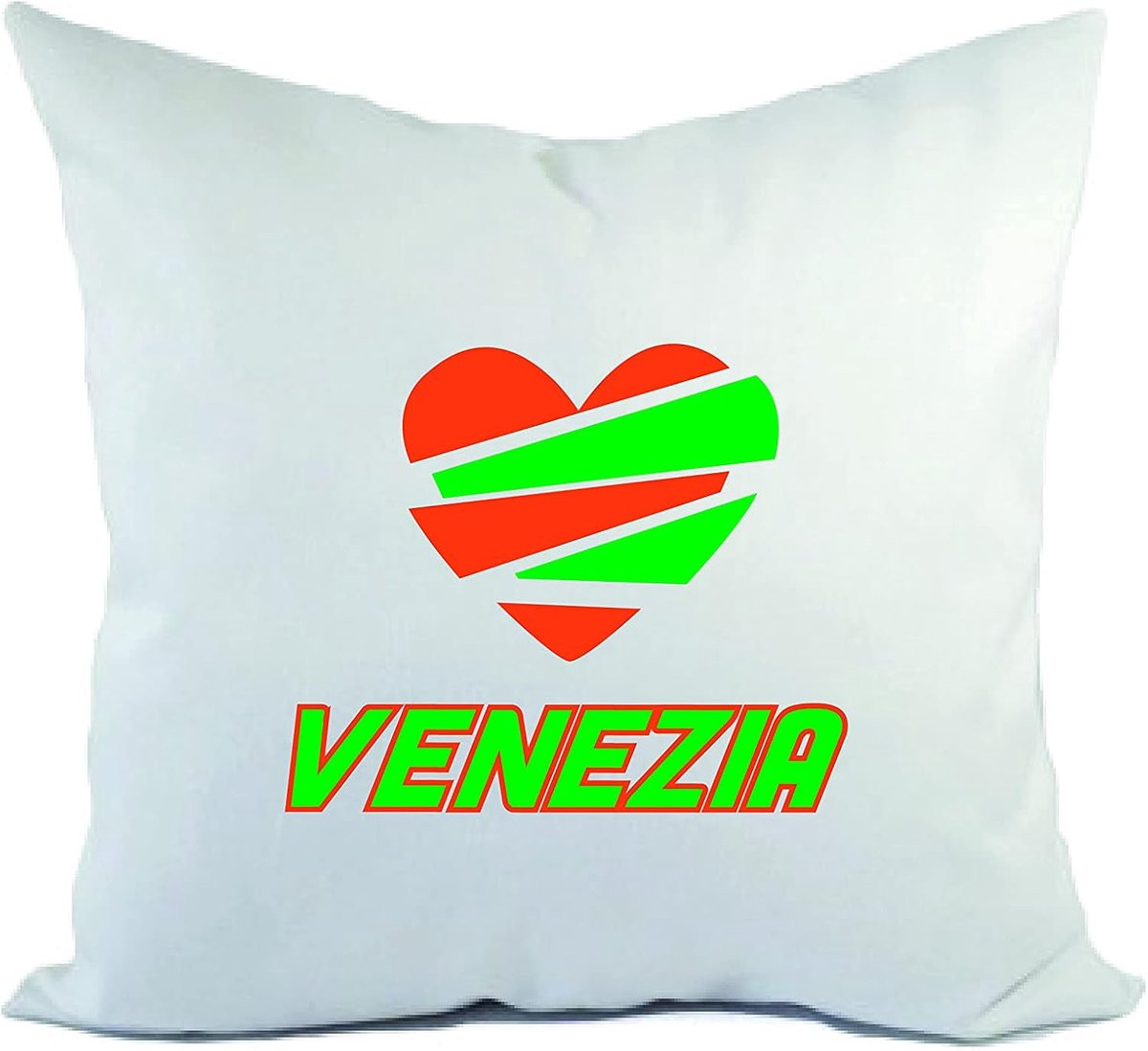 Wit Hart Kussen - Gedeeld Kussen - Wasbaar Polyester - 40 x 40 cm