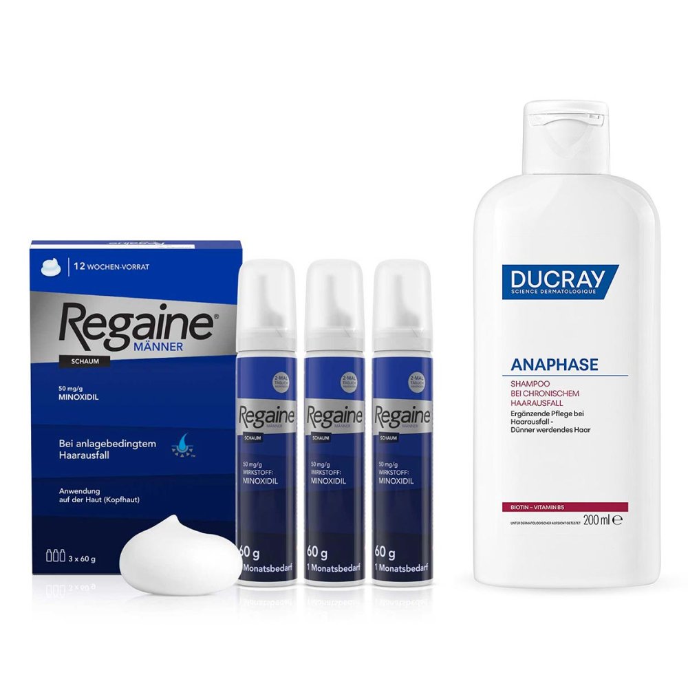 Regaine® Männer Schaum (3x60 ml) + Ducray Anaphase Shampoo 08107515