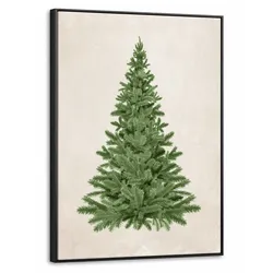 LEINWAND Bilder mit Rahmen - Weihnachtsbaum - Grün - Weihnachten - Feiertage - 70x100