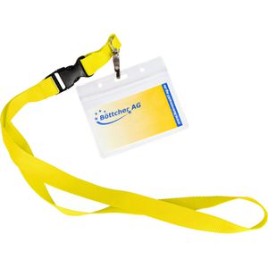 Webbomb Kartenhalter 6673, PVC, mit Textilband, für 1 Karte, gelb