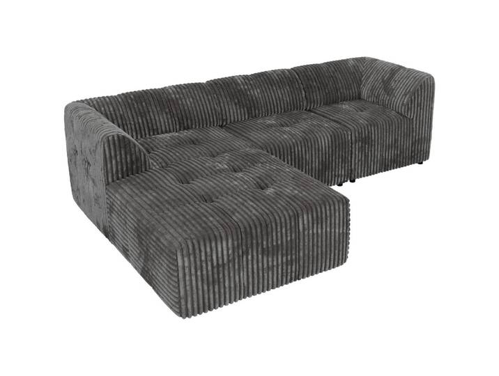 ECKSOFA VORITA L 3M - Grau Cord - Links Seite