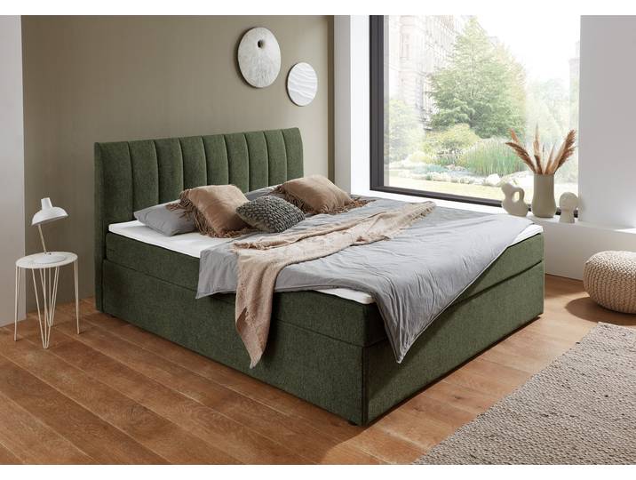 Boxbett Alva, wahlweise mit Matratze , grün, B:140cm L:211cm, ATLANTIC HOME COLLECTION, Komplettbetten, wahlweise mit Matratze und Topper