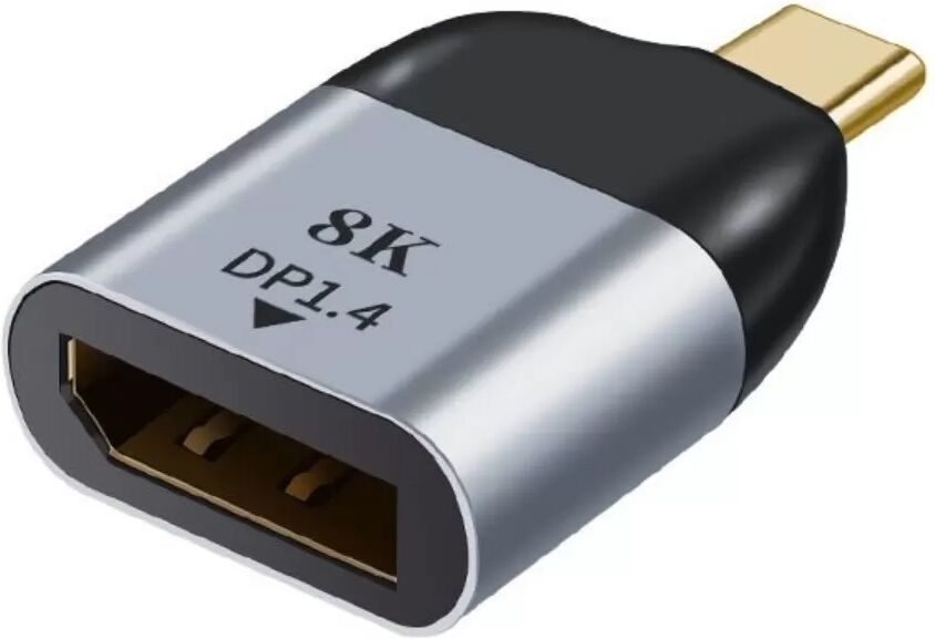 INF Adaptateur DP Femelle vers USB-C Mâle - Convertisseur Audio Vidéo en Alliage d'Aluminium